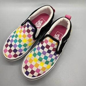 Asher Rainbow Check Slip-On Sneakers-Kids